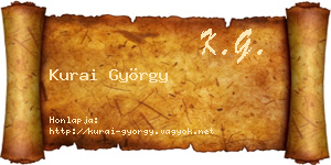 Kurai György névjegykártya
