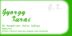 gyorgy kurai business card
